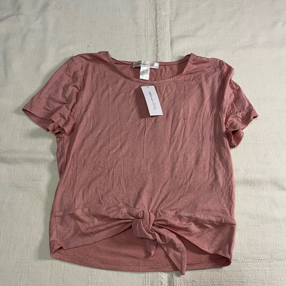 Universal Thread Dusty Rose Knot Front Tee